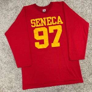Vintage Seneca‎ Jersey Don't Tell Me I Already Know #97 Red Men Size Large USA